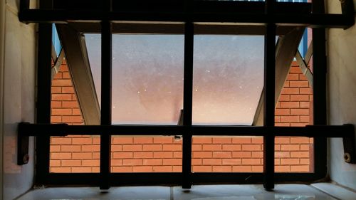 Close-up of window in winter