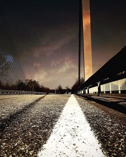 Surface level of railroad tracks