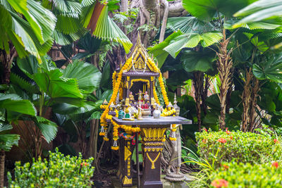 View of plants and trees at temple