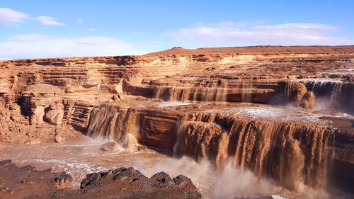 Scenic view of waterfall