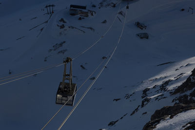 High angle view of snow covered mountain