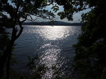 High angle view of sea against sky