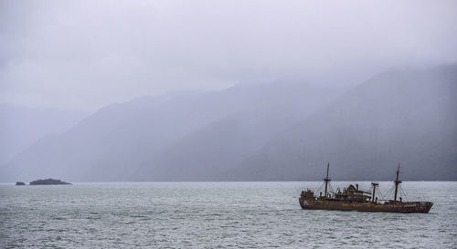 The shipwreck of the captain leonidas in messier channel, chile