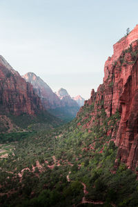 Scenic view of mountains against clear sky