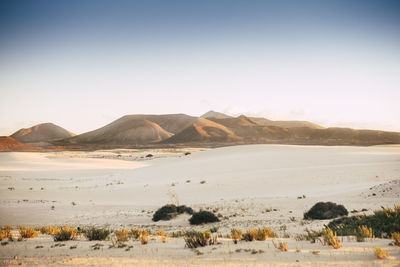 Scenic view of desert against sky