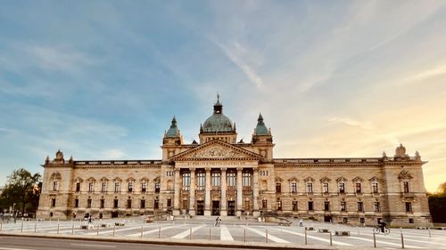 Low angle view of historic building against sky