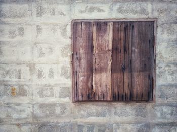 Closed door of old building