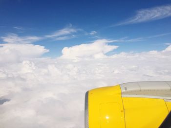 Jet engine seen through airplane window