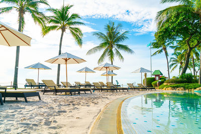 Scenic view of beach against sky