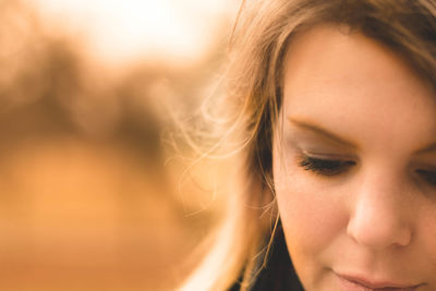 Close-up of young woman