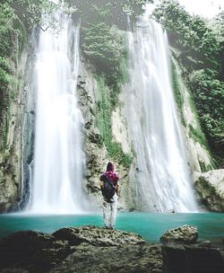 Scenic view of waterfall