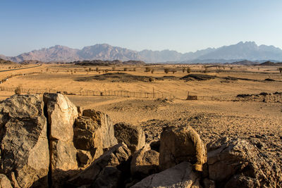 Scenic view of desert against sky