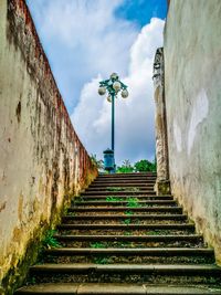 Low angle view of staircase against building
