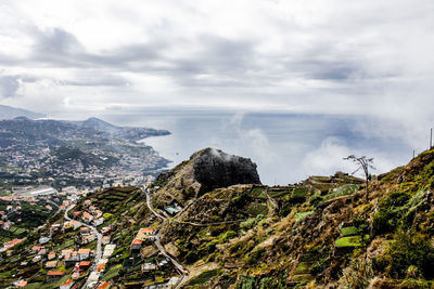Panoramic view of cityscape against sky