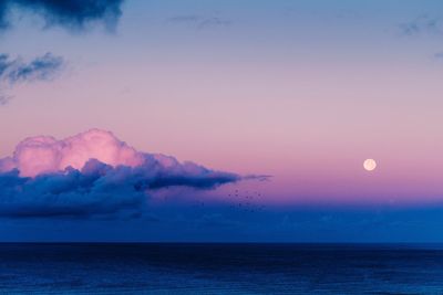 Scenic view of sea against sky at sunset