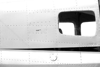 Close-up of airplane window