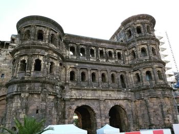 Low angle view of historical building against clear sky