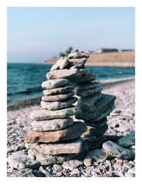 Stack of stones on beach