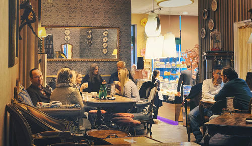 Group of people in restaurant