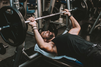 Man working out in gym