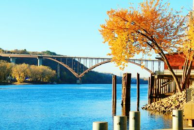 View of bridge over river