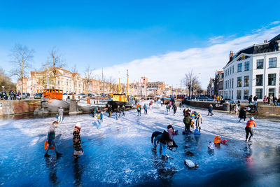 People walking on snow