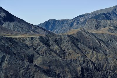 Scenic view of mountains against clear sky