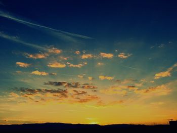 Low angle view of sky during sunset