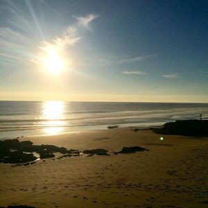 Scenic view of sunset over sea