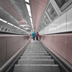 People walking on steps