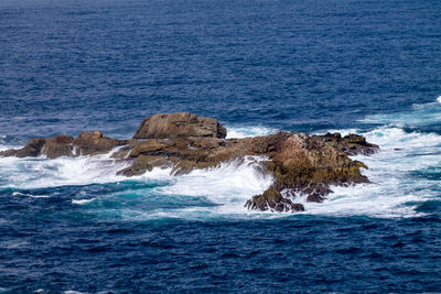 Rock formation in sea