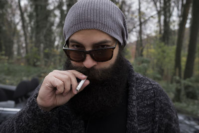 Portrait of man wearing sunglasses