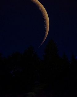 Low angle view of moon against sky at night