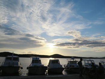 Scenic view of sea at sunset