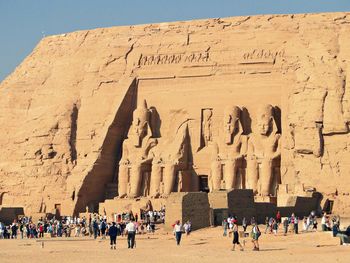 Tourists at great temple of ramesses