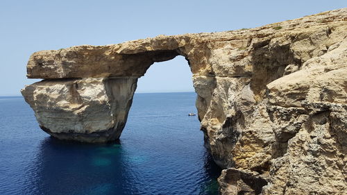 Azure window on mediterranean sea at gozo