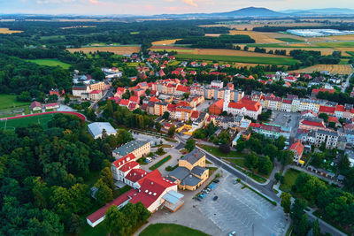 Aerial view of small tpwn in europe