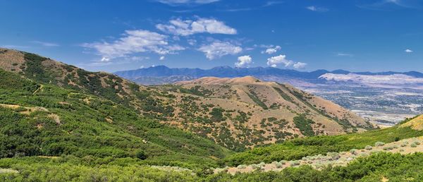 Scenic view of mountains against sky