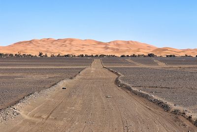 Scenic view of desert against clear sky