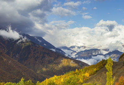 Scenic view of mountains against sky