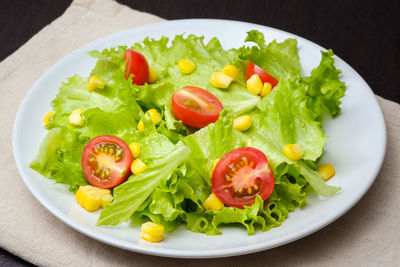 High angle view of salad in plate