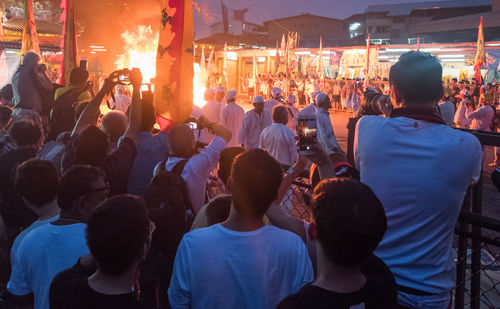 Crowd at town square