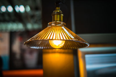 Close-up of illuminated light bulb