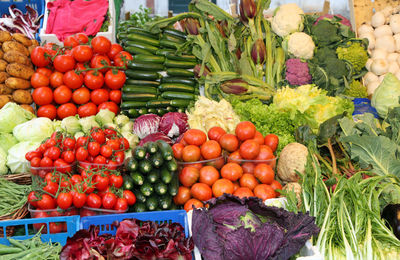 Fruits and vegetables at market stall