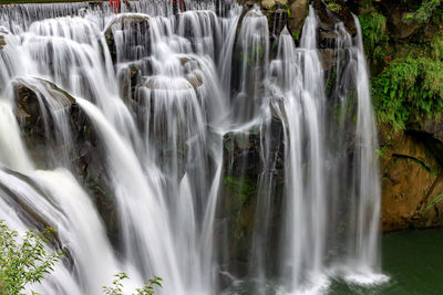 Scenic view of waterfall