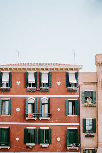 Low angle view of building against clear sky