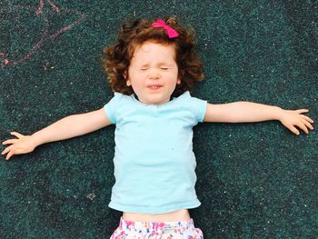 High angle portrait of a girl