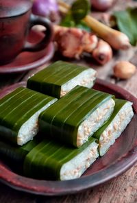 Close-up of food on table