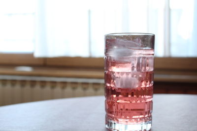 Close-up of drink in glass on table