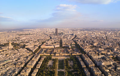 High angle shot of townscape against the sky